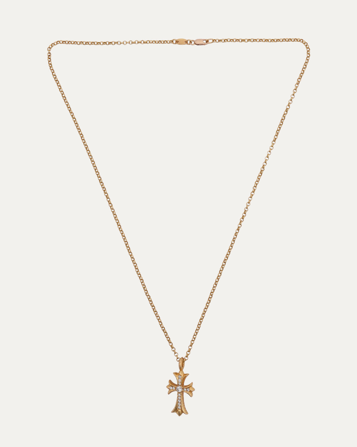 Gold Diamond Tiny Fat on Roll Chain