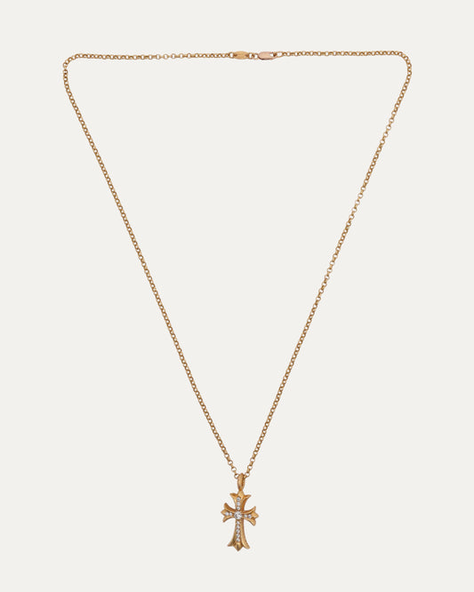 Gold Diamond Tiny Fat on Roll Chain