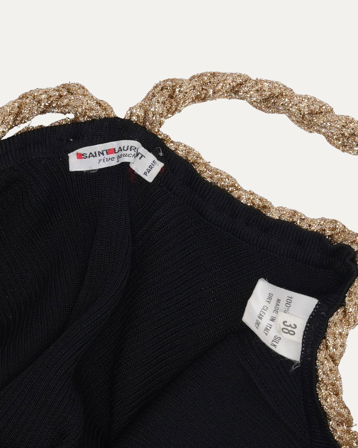 Rive Gauche Tank Top With Braided Gold Trim