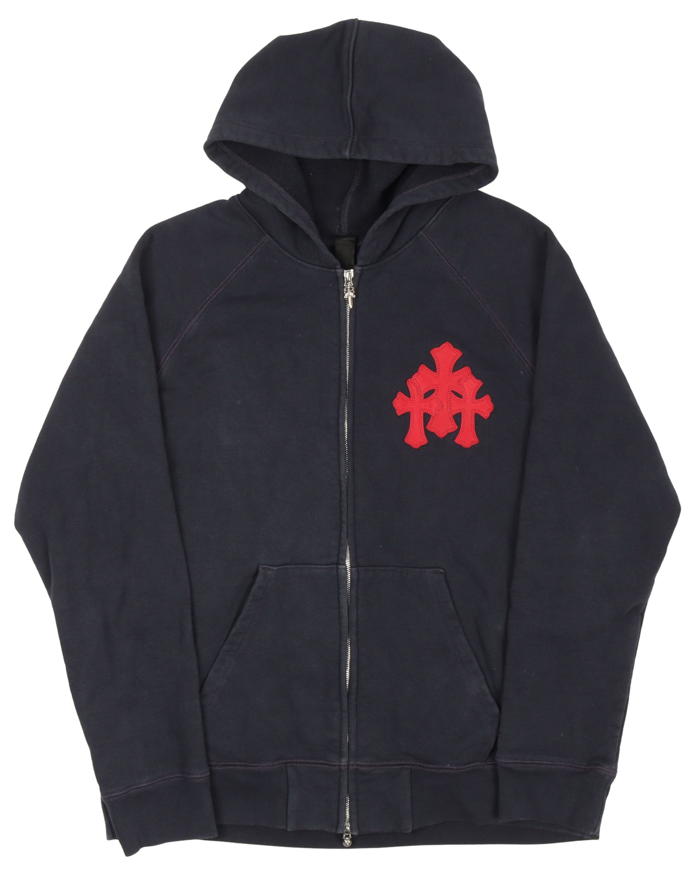 Cemetery Cross Patch Paper Jam Zip Up Hoodie