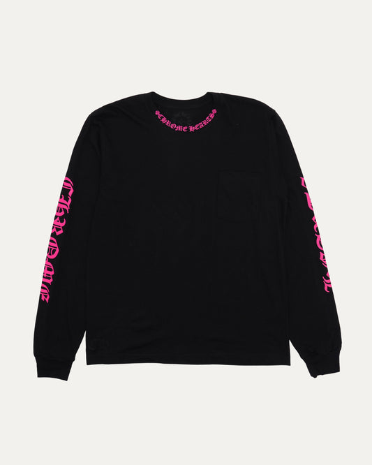 Neck Logo Long Sleeve Pocket T-Shirt