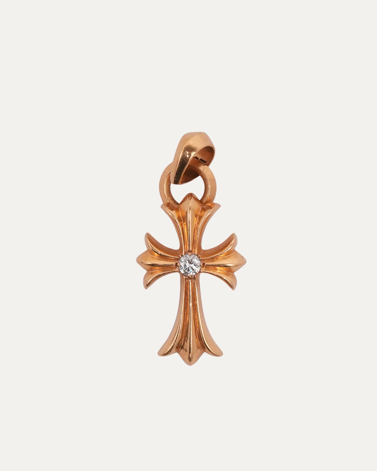 Large Gold Diamond Cross Pendant with Bale