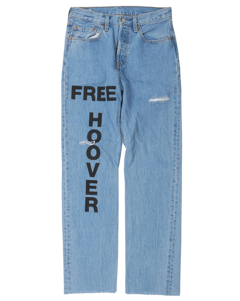 Kanye West & Drake Free Hoover Raw Hem Levi's 501 Jeans