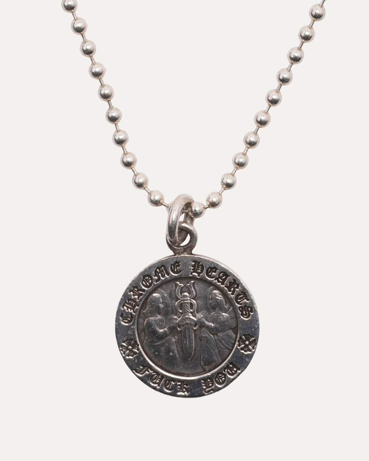 Angel Medallion Pendant on Ball Chain
