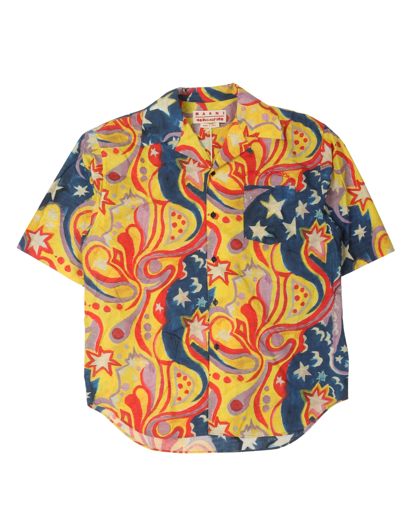 No Vacancy Inn Printed Camp Collar Shirt