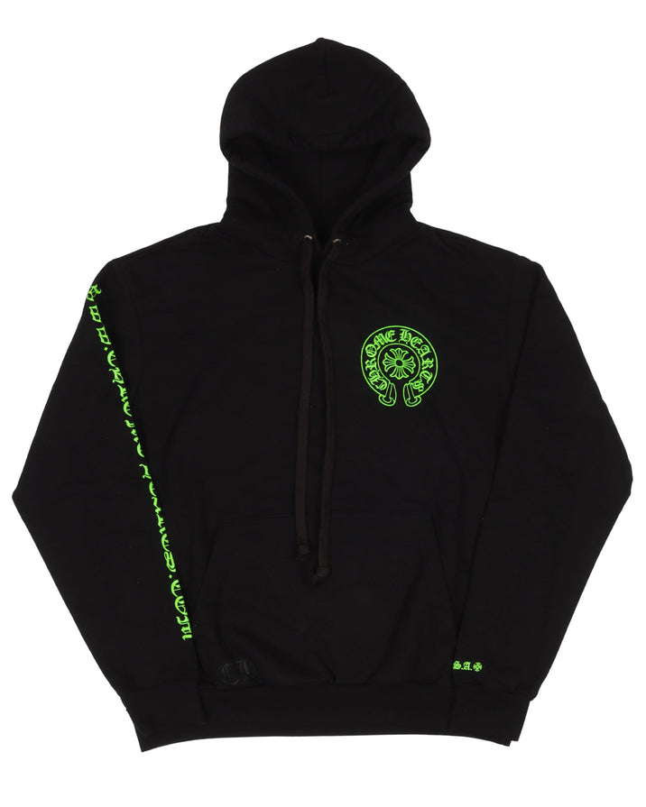 Signed Leather Cross Patch Hoodie