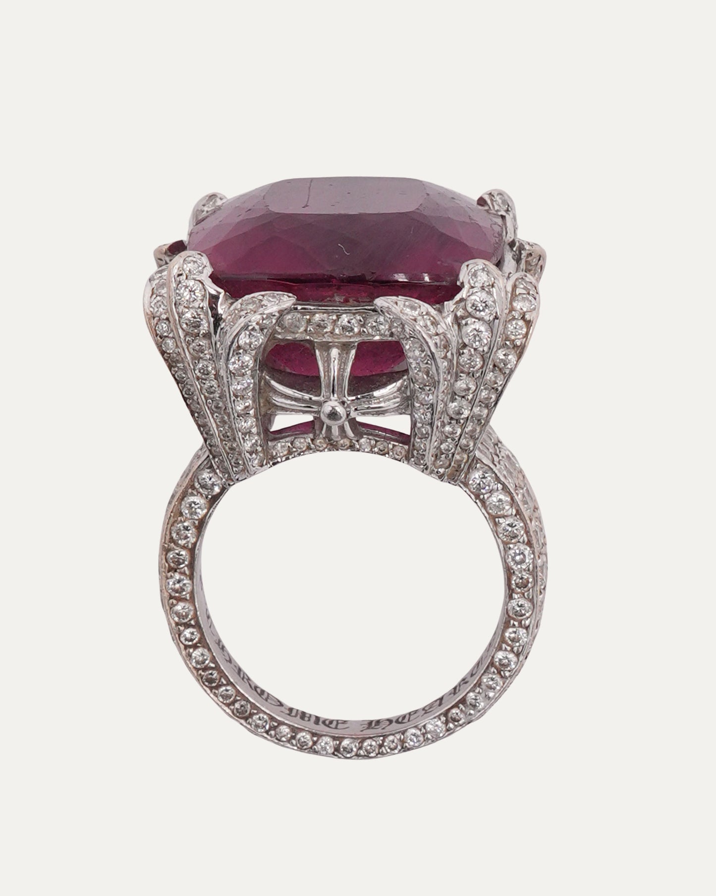 White Gold Sapphire Diamond Cocktail Ring