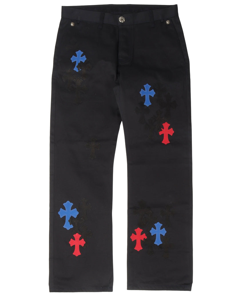 Multicolor Cross Patch Chino Pants