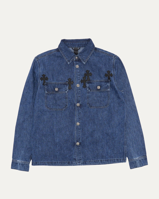 Cross Patch Denim Work Dog Shirt