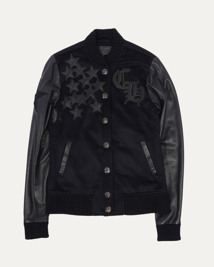 Star Patch Cashmere Varsity Jacket