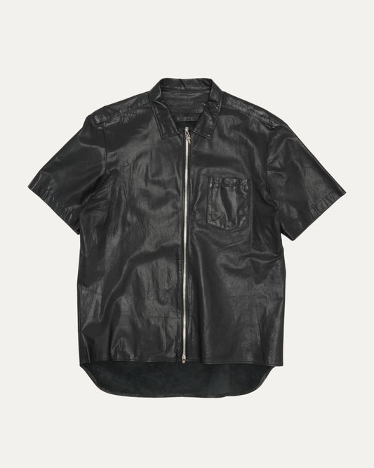 Short Sleeve Leather Shirt