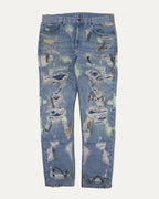 Distressed Embroidered Jeans
