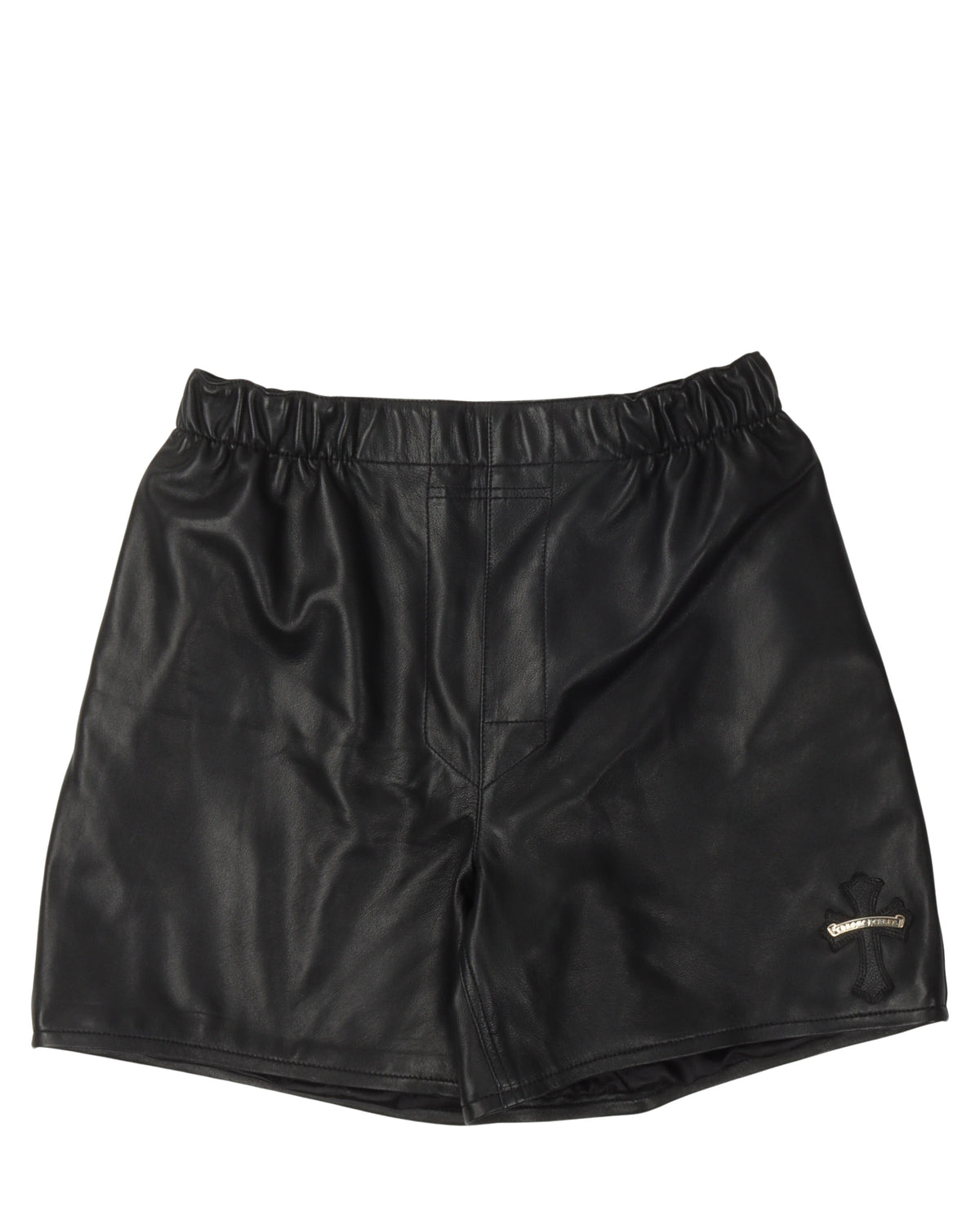 Lamb Leather Cross Patch Shorts