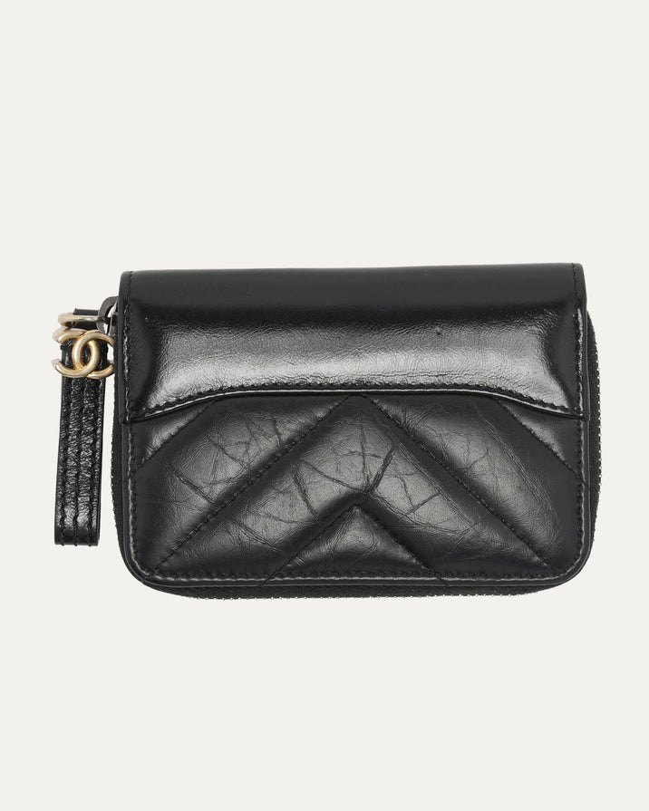 Quilted Leather Zip Wallet