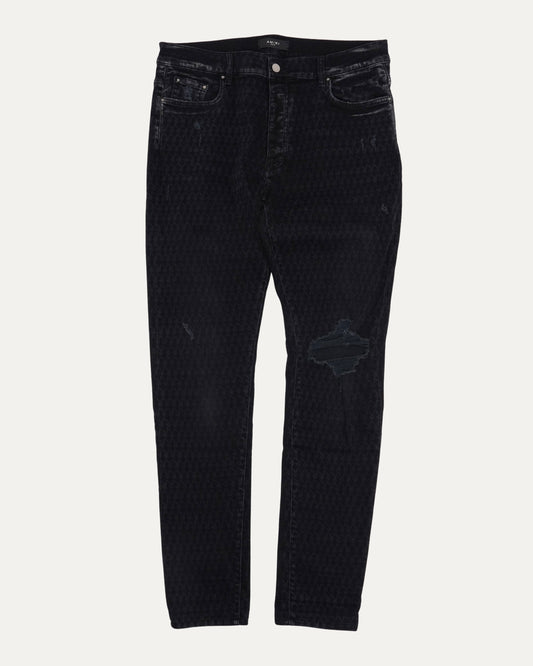 Distressed Playboy Monogram MX1 Jeans