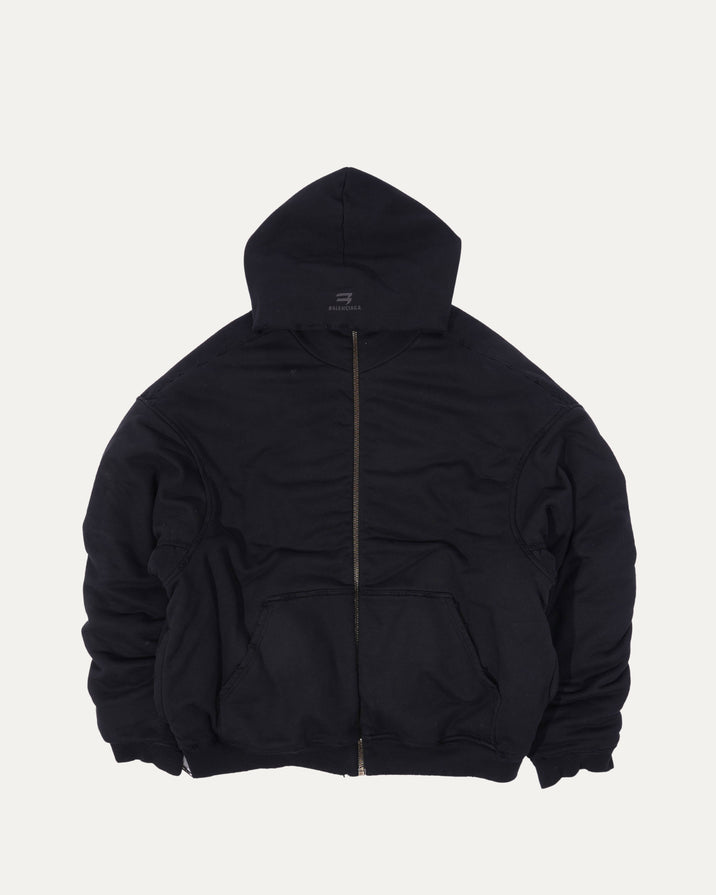 Oversized Fleece Lined and Padded Hooded Bomber Jacket