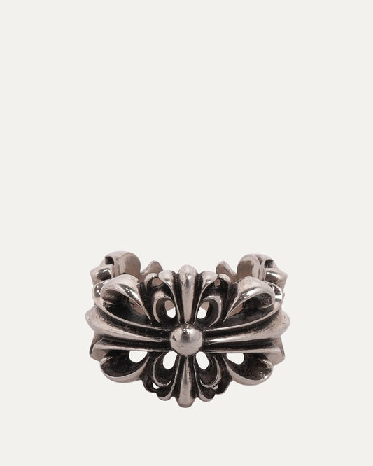 Double Floral Cross Ring