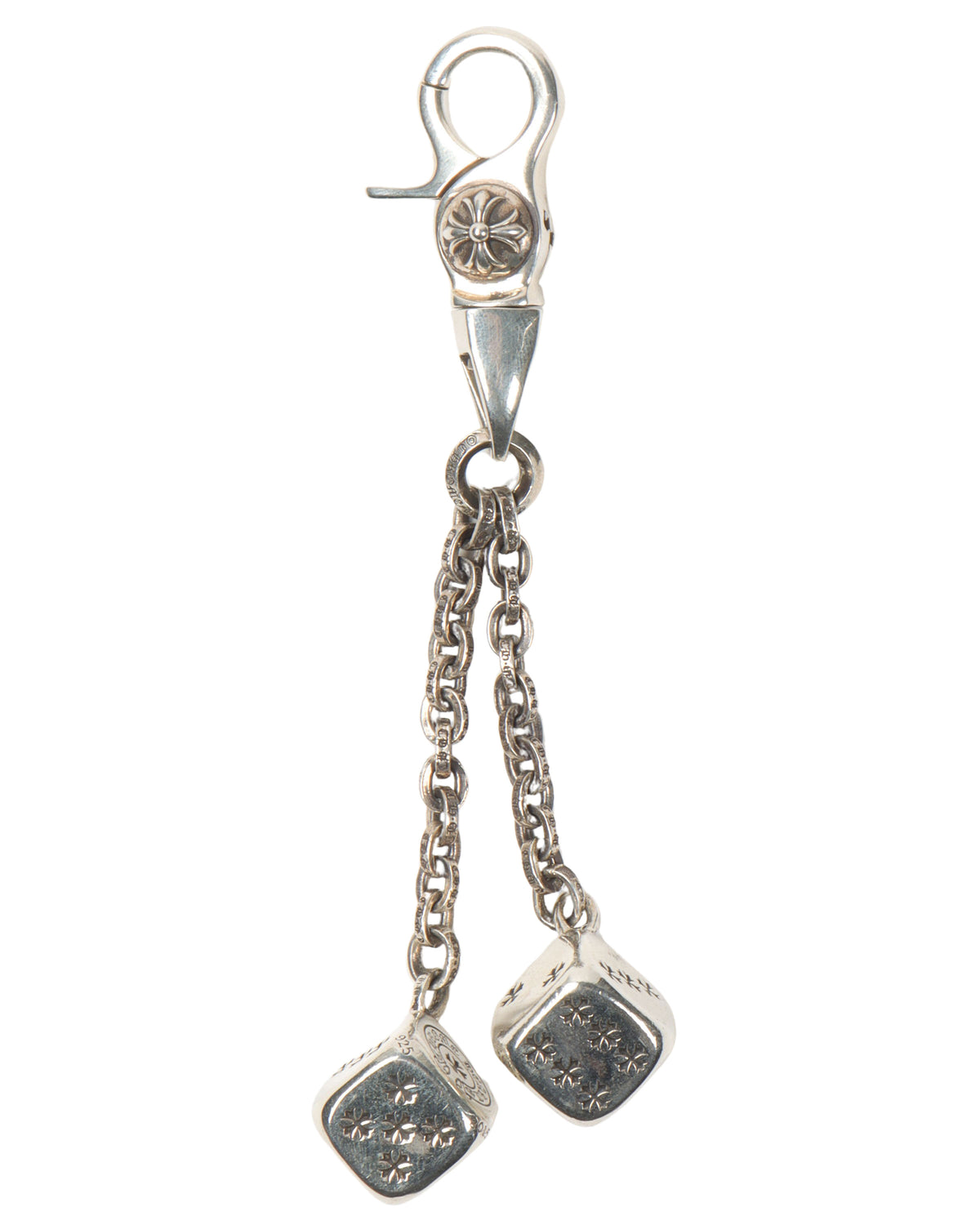 Silver Dice Keychain Clip
