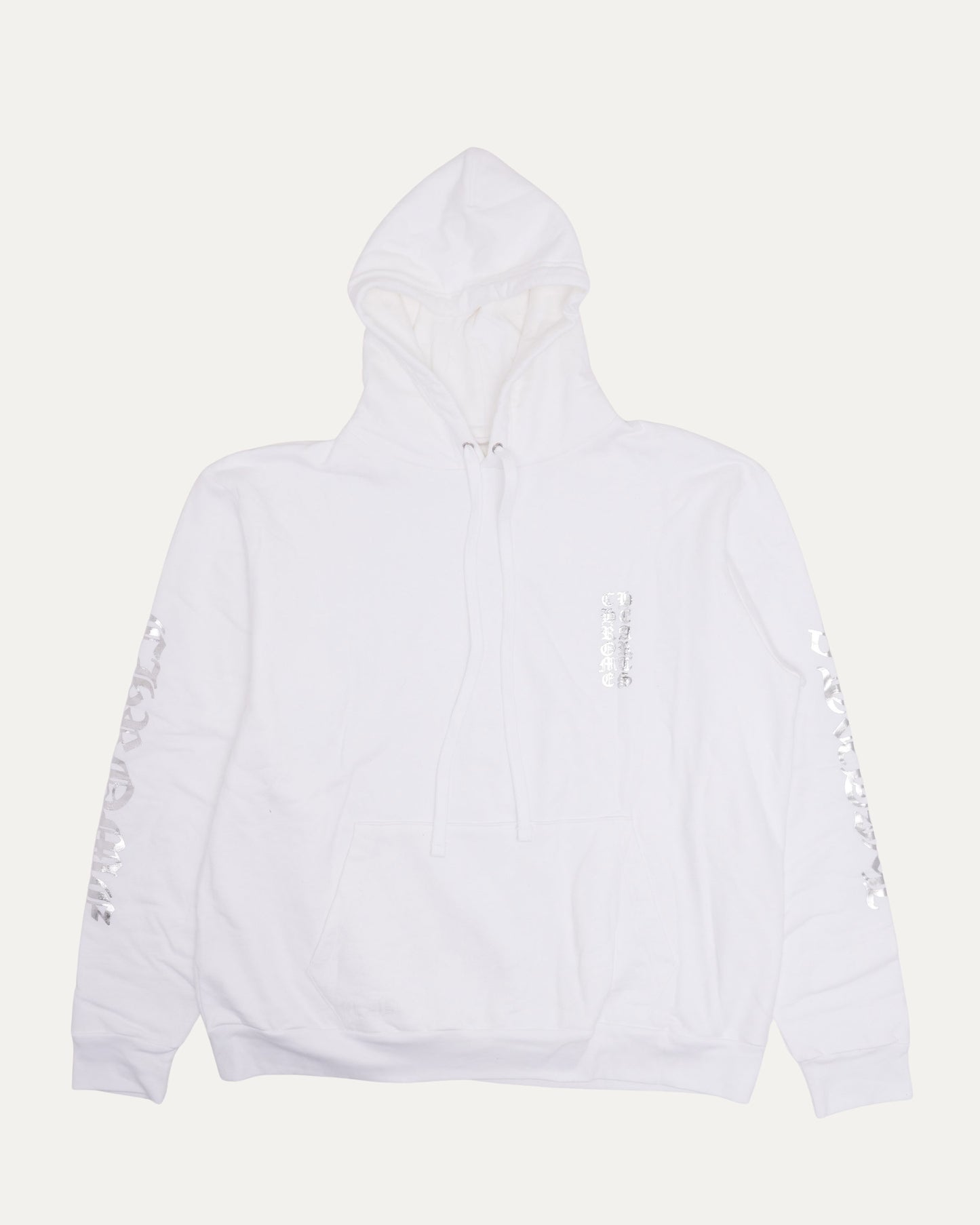 Metallic Print Vertical Logo Hoodie