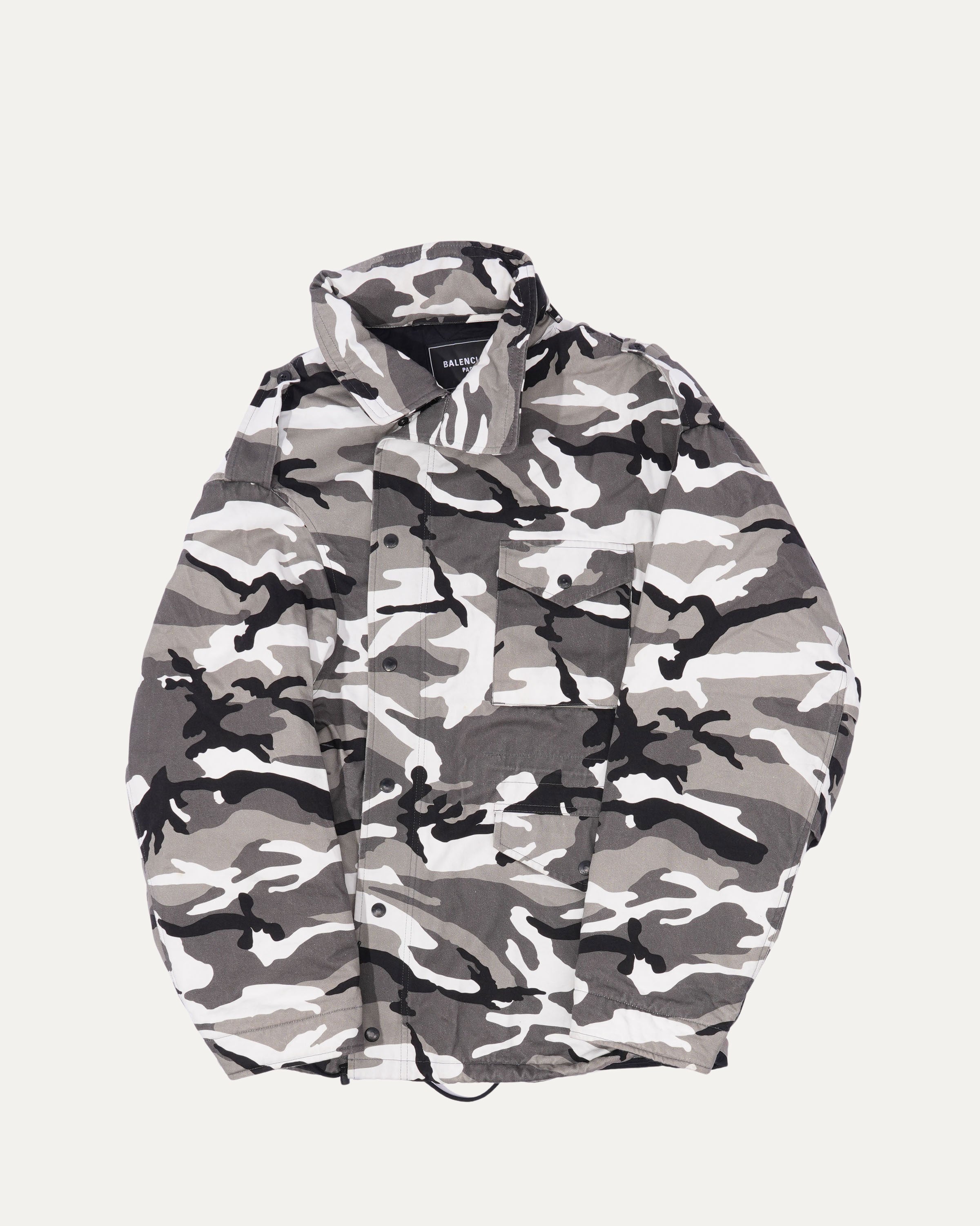 Off-Shoulder Camouflage Military Jacket