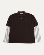 Layered Striped Long Sleeve Polo