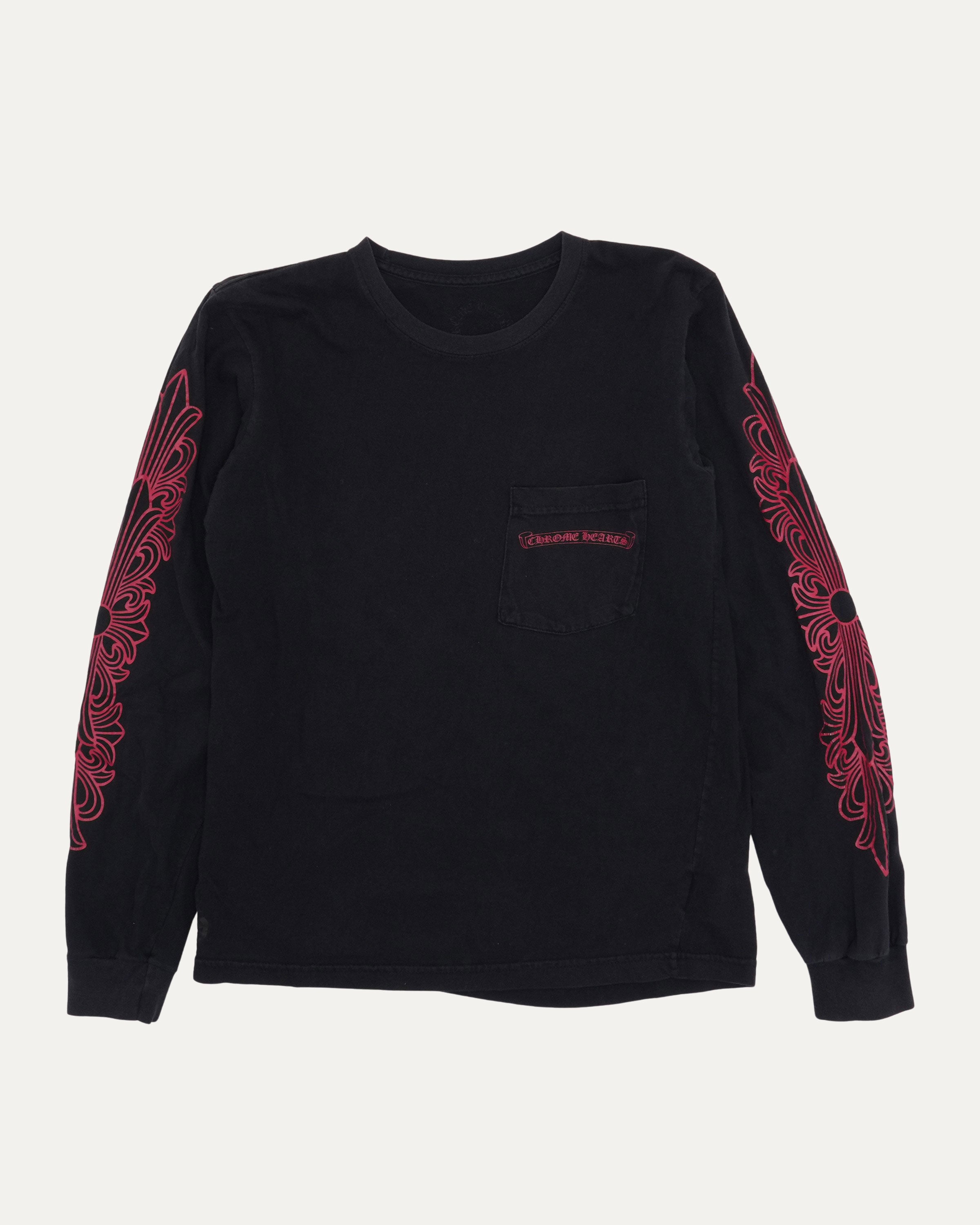 Chrome Hearts レッド長袖Tシャツ Chrome Hearts Red Henley Embroidered Thermal Shirt - SRM – SHENGLI