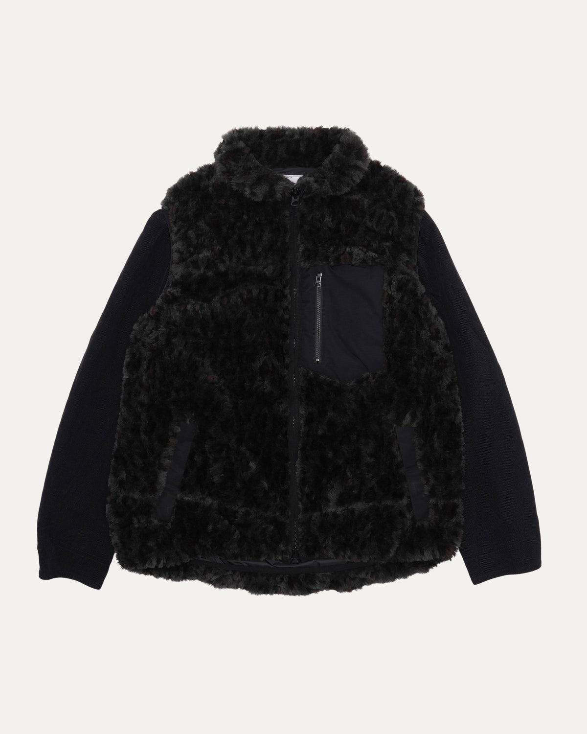 Fleece and Corduroy Layered Jacket