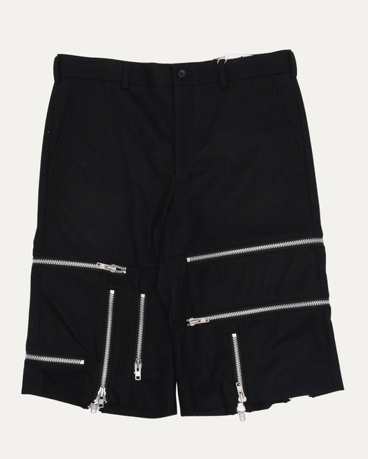 Homme Plus Wool Blend Zipper Detail Shorts