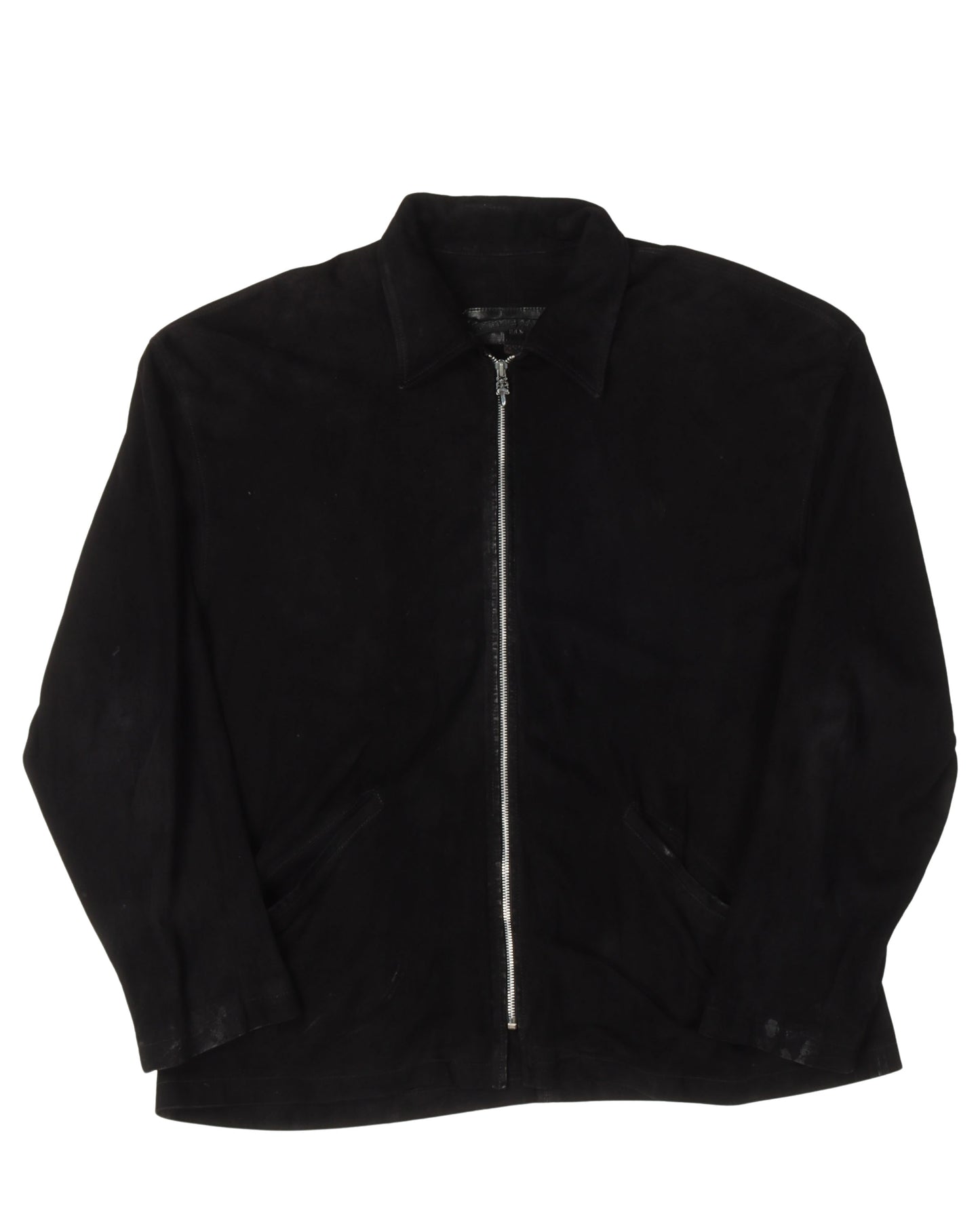 Suede Leather Zip Up Jacket