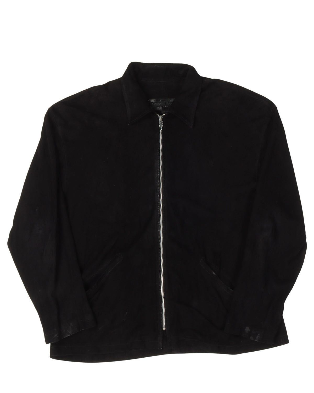 Suede Leather Zip Up Jacket