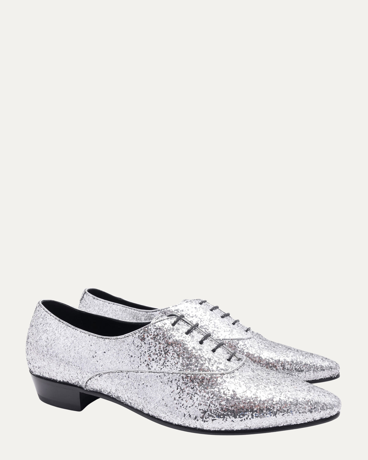 Silver Glitter Oxford Derbys