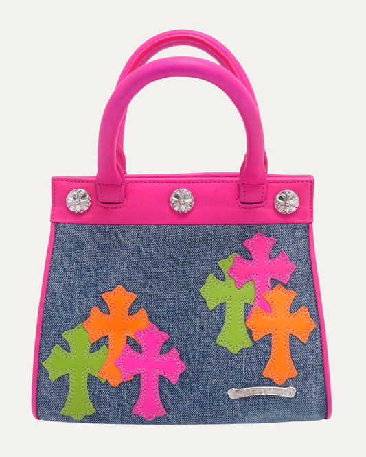 Denim Cross Patch Drew Mini Bag