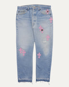 Levi's 501 Heart Embellished Cross Patch Jeans