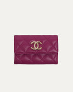 Quilted Caviar Flap Wallet