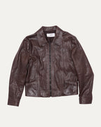 Slim Fit Zip Up Leather Jacket