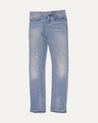 Released Hem Slit Distressed Jeans