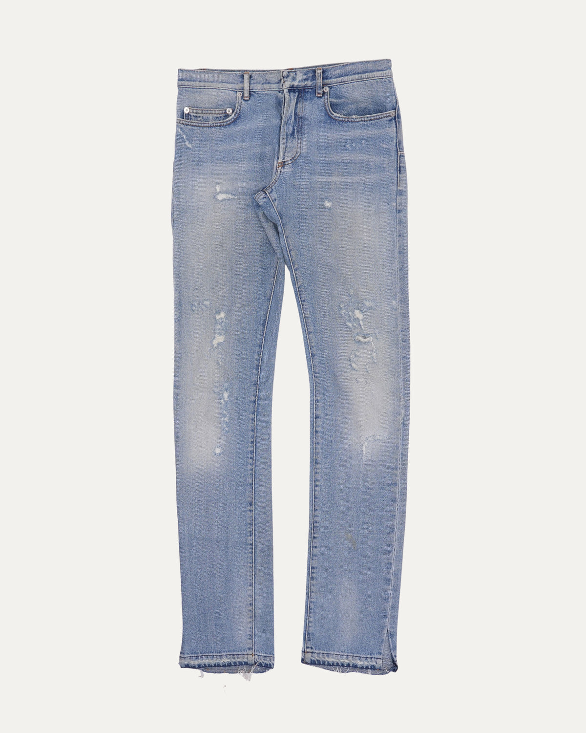 Released Hem Slit Distressed Jeans