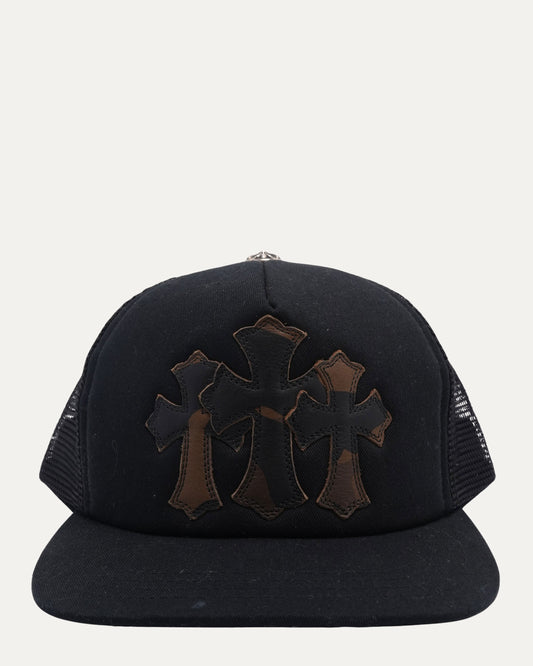 Camouflage Cemetery Cross Patch Trucker Hat
