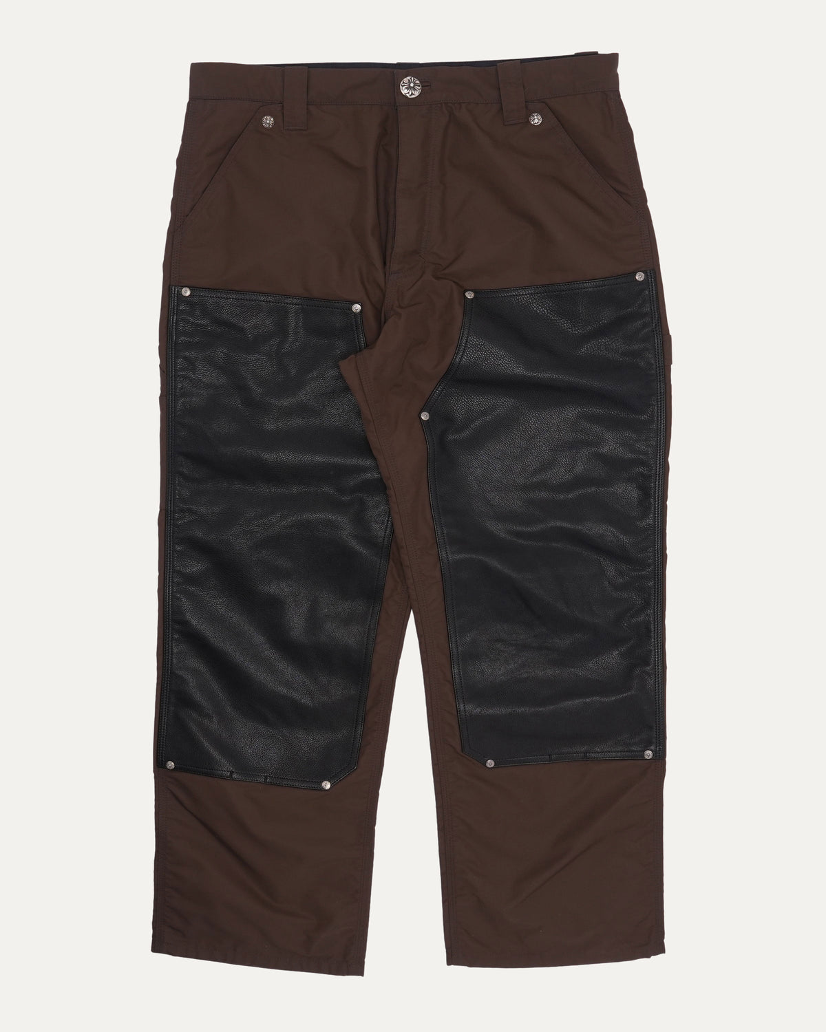 Nylon and Leather Double Knee Pants
