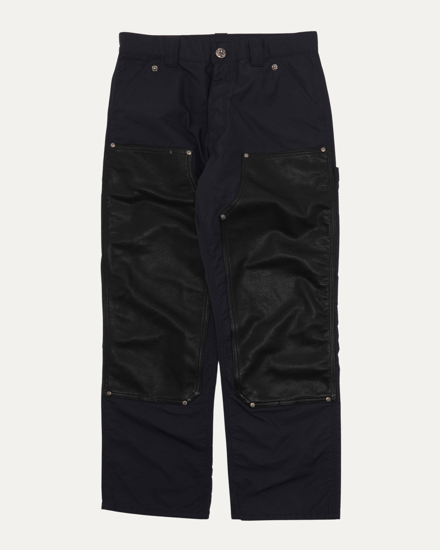 Nylon and Leather Double Knee Pants