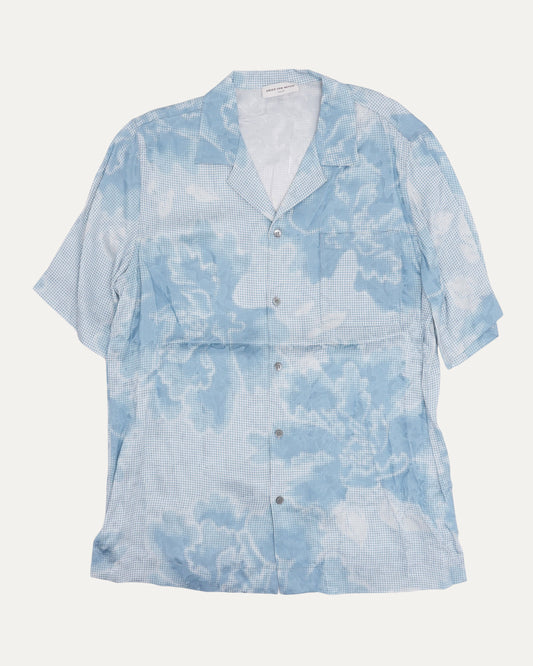 Sky Print Camp Collar Short Sleeve Shirt