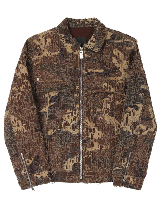 Oversized Fit 4G Rivet Zip Denim Jacket