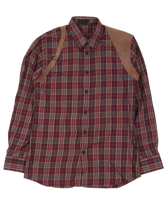Gun Holster Plaid Button Up Shirt