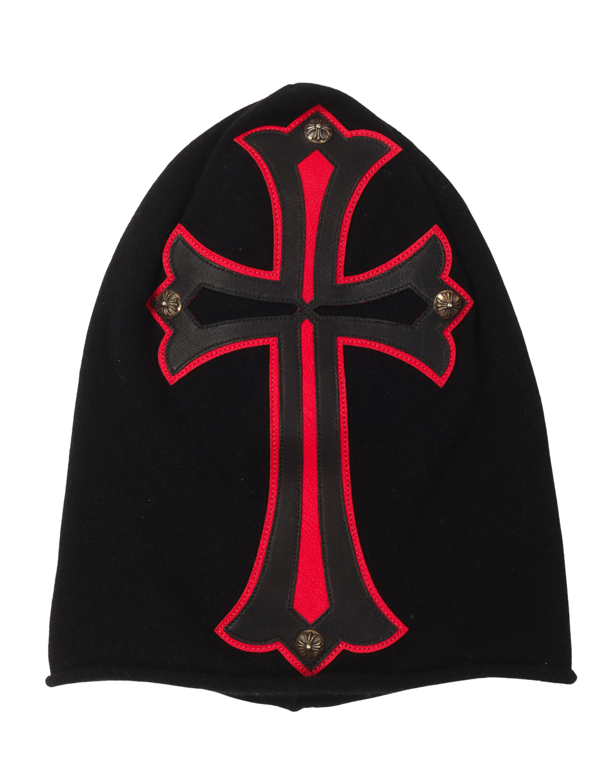 Leather Cross Cashmere Mask