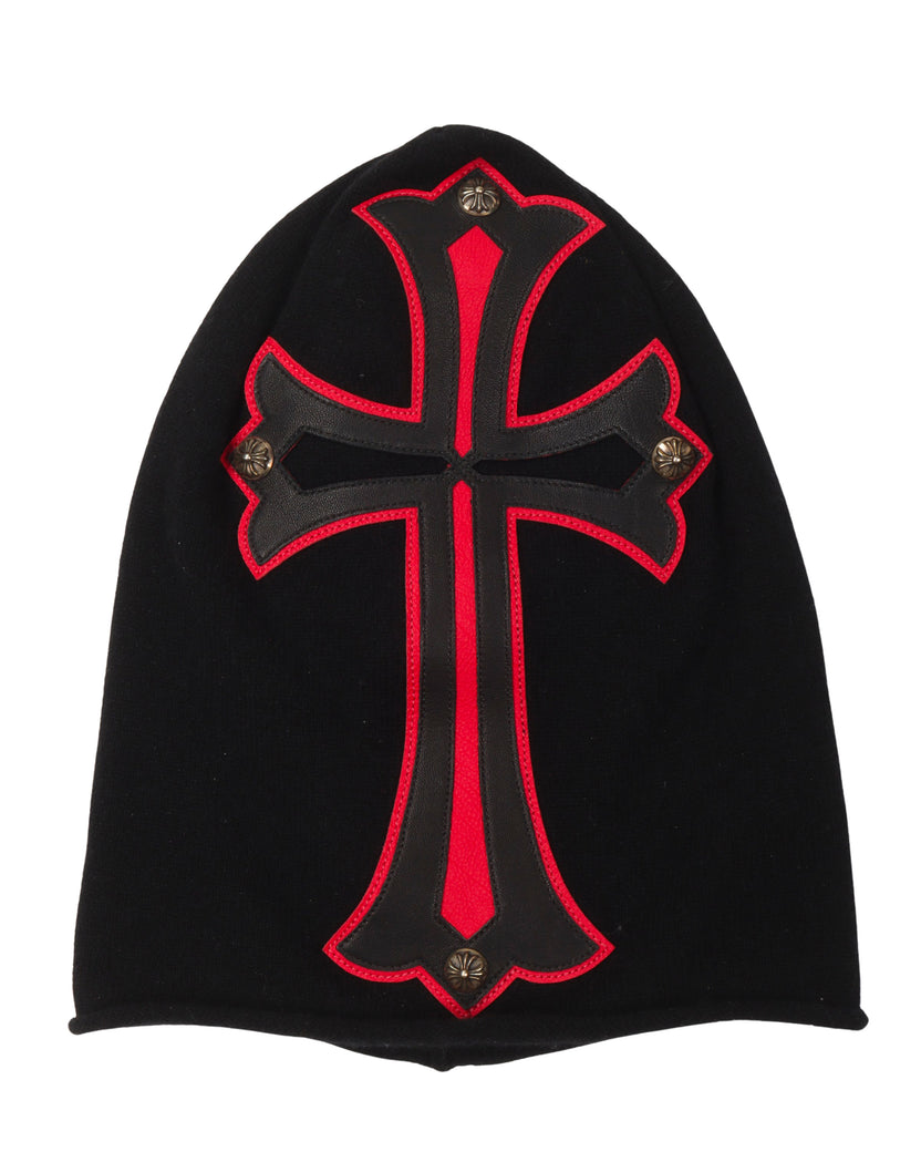 Leather Cross Cashmere Mask