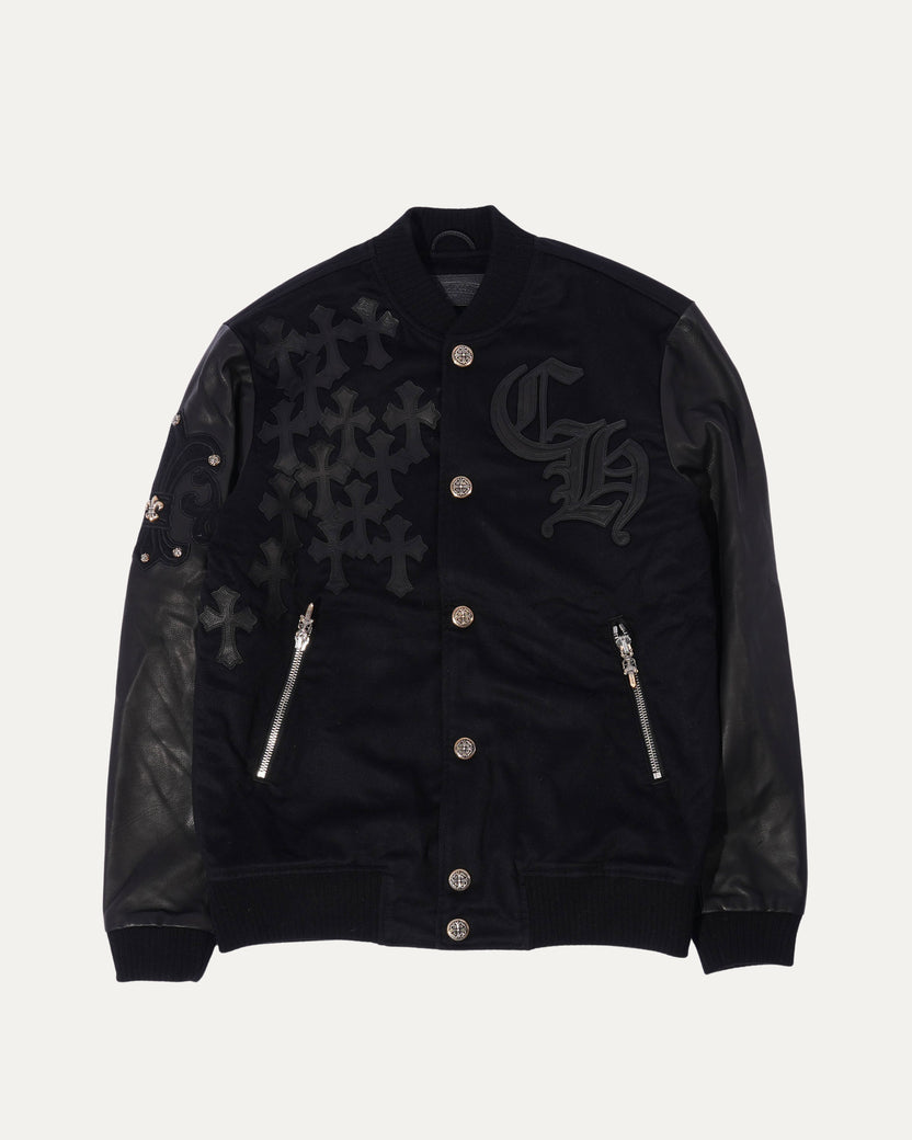 Cashmere Cross Patch Varsity Jacket