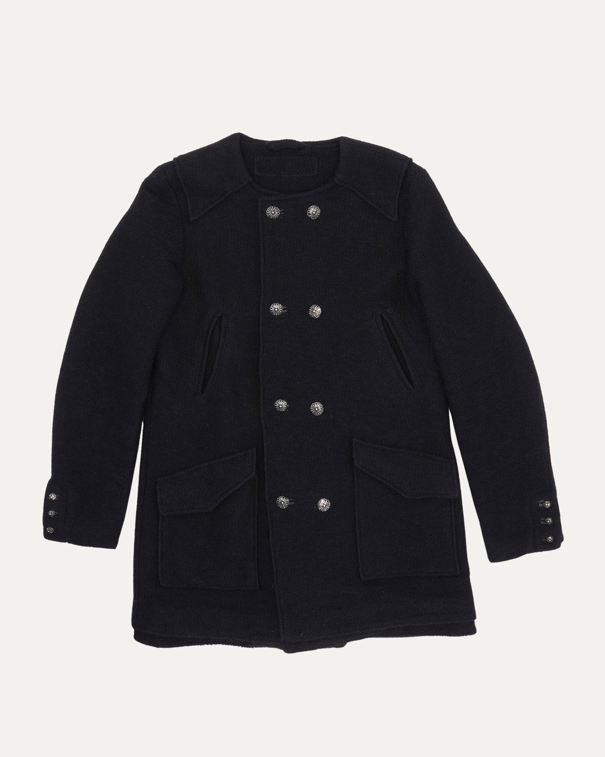 Double Breasted Knit Coat
