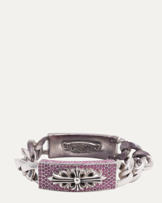 Pink Sapphire Double ID Bracelet