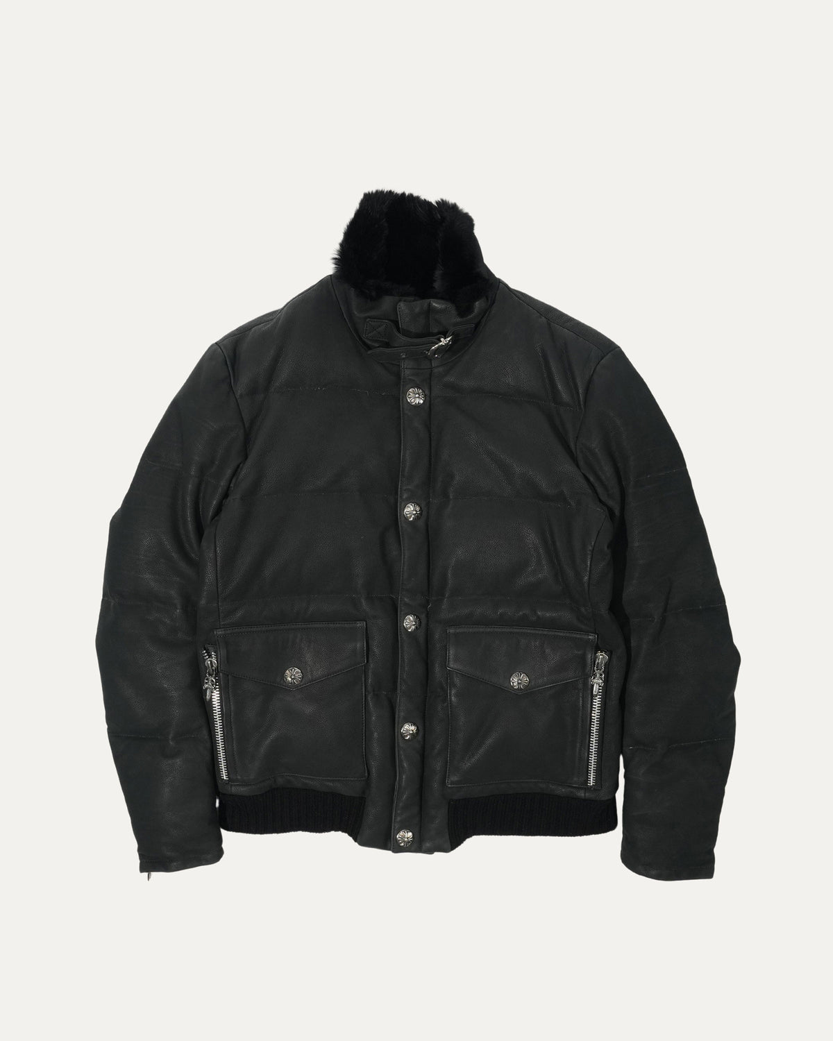Leather Puffer Jacket