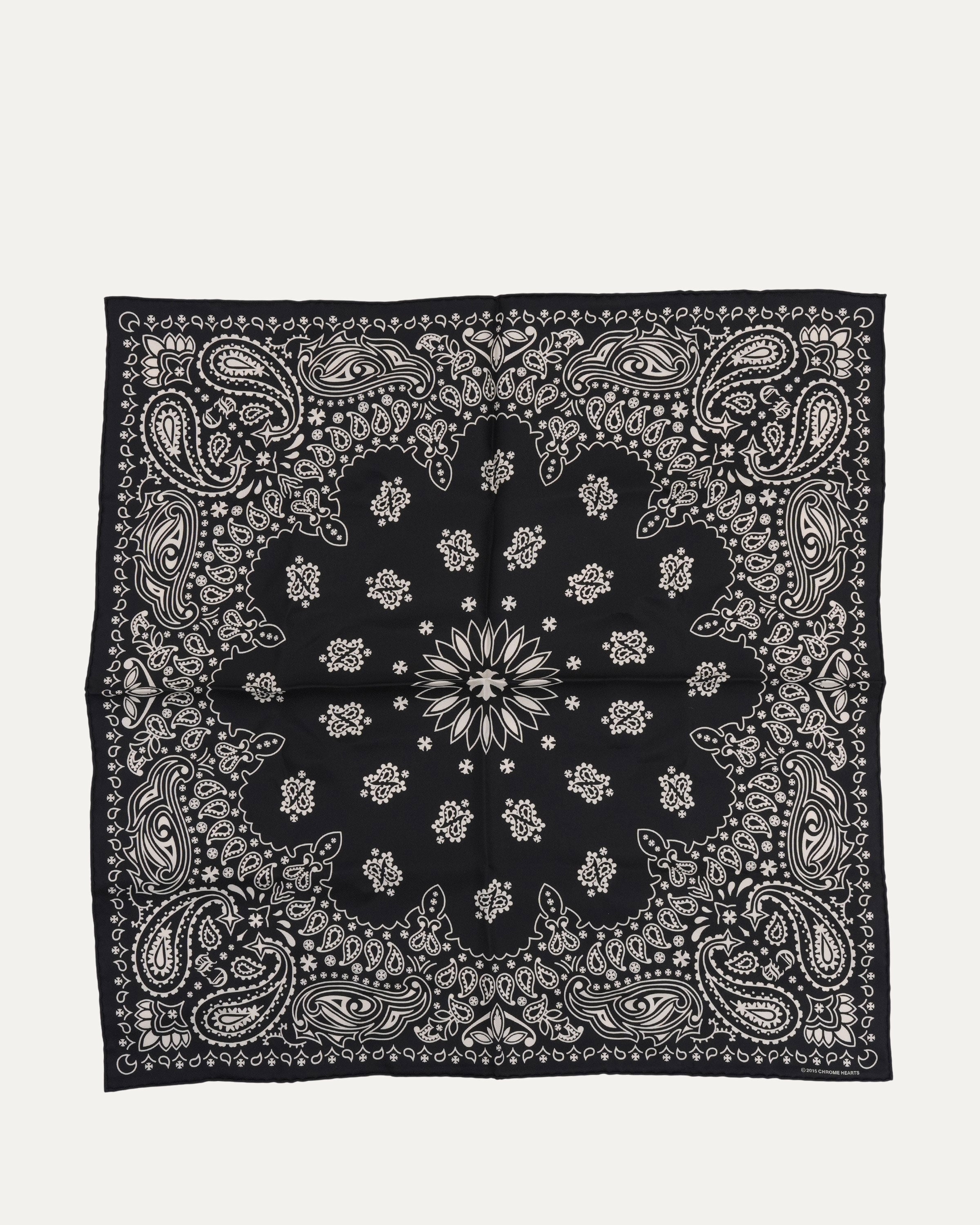 CHROME HEARTS クロス刺繍シルク ドゥーラグ　バンダナ　durag Chrome Hearts Silk Bandana – Justin Reed